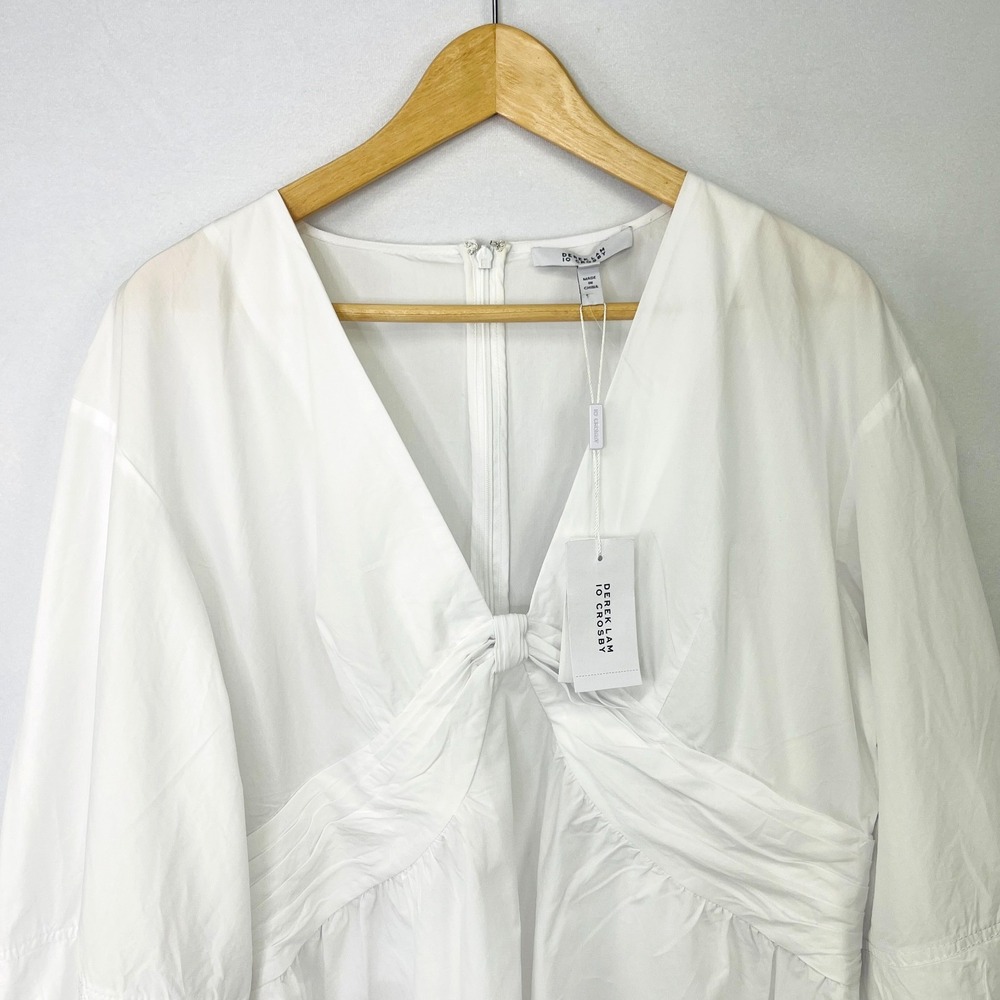 Derek Lam 10 Crosby NWD Noe Blouse Optic White Sz 16 Quiet Luxury - Picture 3 of 16